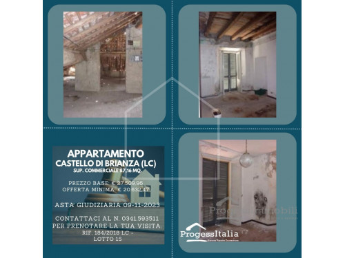 Lotto 15: Appartamento in Castello di Brianza (Lc) 87,16 mq.